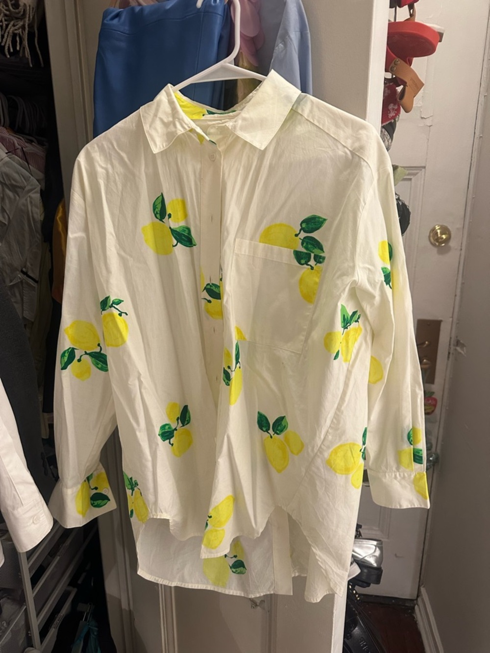 ESSENTIEL ANTWERP LEMON OVERSIZED BUTTON DOWN